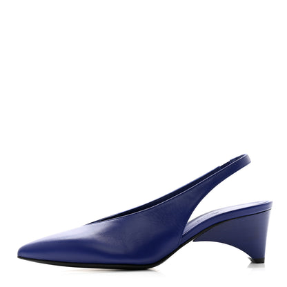 Hermes Nappa Antim 55 Slingback Pumps 36 Bleu Electrique 1 of 11