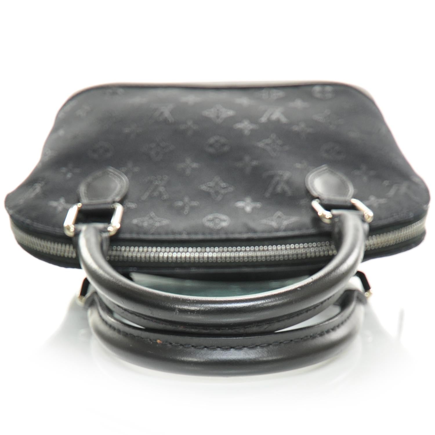 Louis Vuitton Satin Monogram Little Alma Black 6 of 9