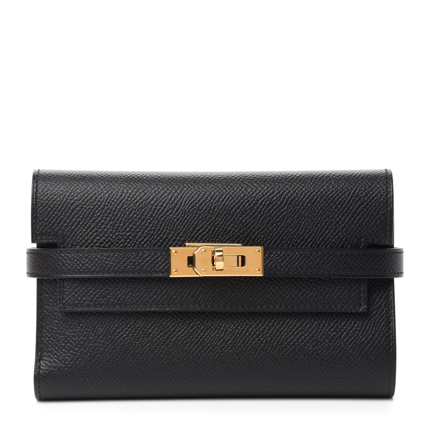 Hermes Epsom Medium Kelly Wallet Black 1 of 8