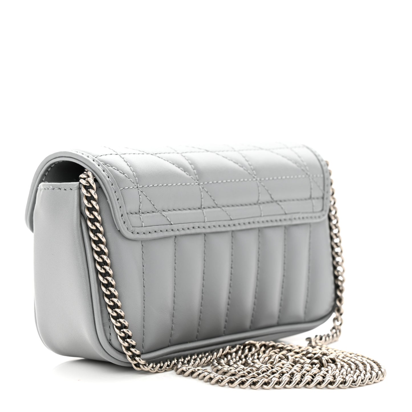 Calfskin Matelasse Aria Super Mini GG Marmont Shoulder Bag Deep Grey