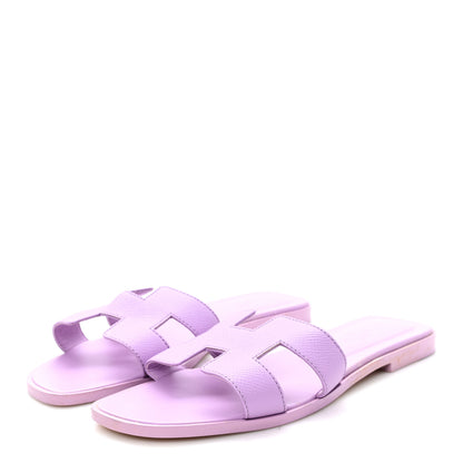 Hermes Epsom Oran Sandals 37.5 Violet Amethyste 4 of 9
