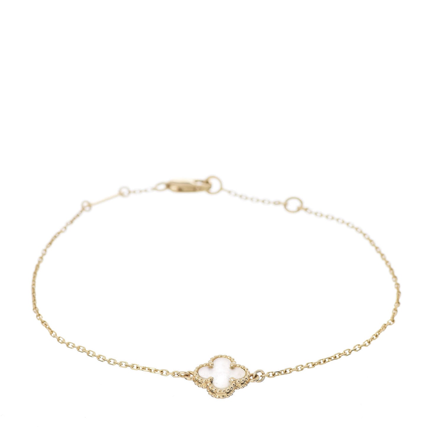 18K Yellow Gold Mother of Pearl Sweet Alhambra Bracelet
