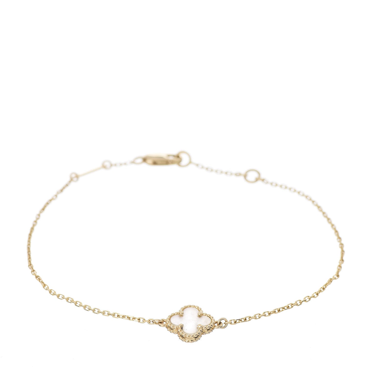 Van Cleef & Arpels 18K Yellow Gold Mother of Pearl Sweet Alhambra Bracelet 1 of 4