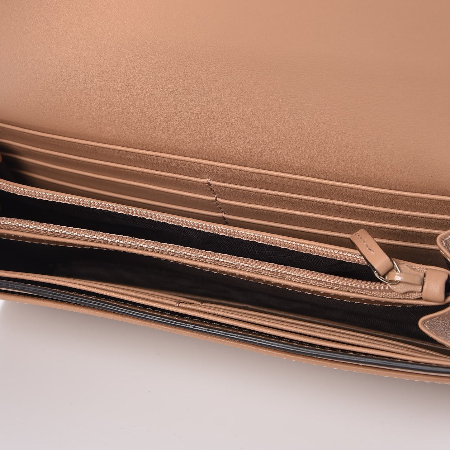 Moon Calfskin Icon Continental Wallet Camelia