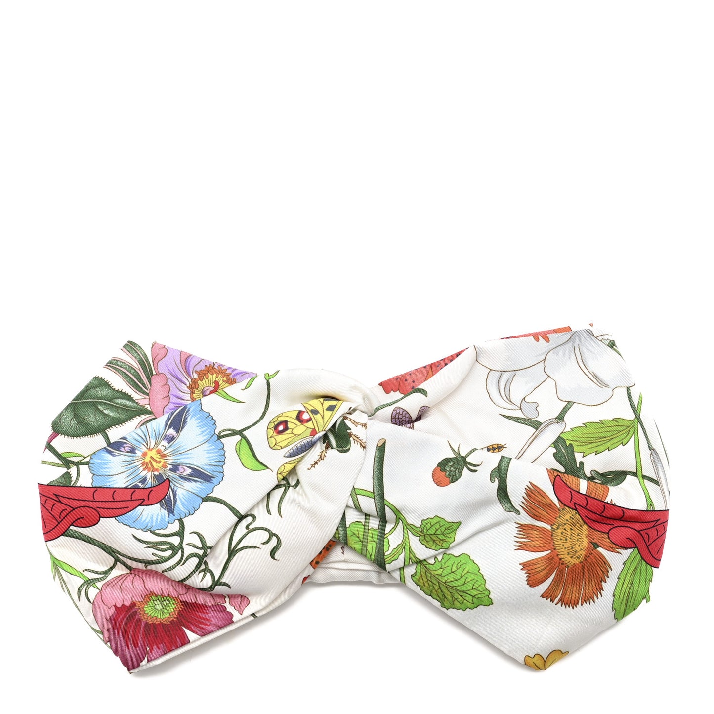 Silk Floral Headband M White Multicolor