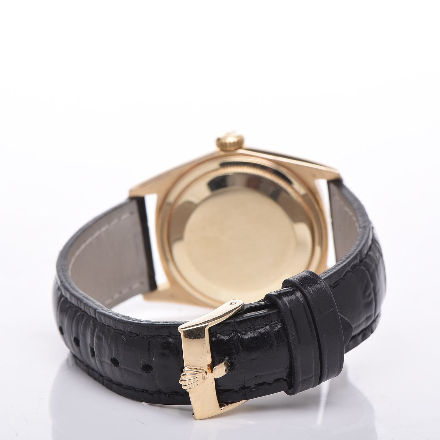 18K Yellow Gold Alligator 36mm Oyster Perpetual Datejust Watch Champagne 16018
