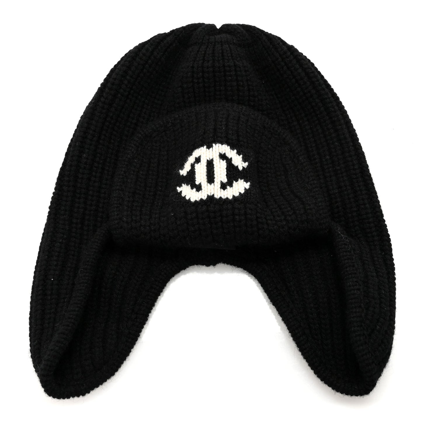 Cashmere CC Beanie Hat Black White