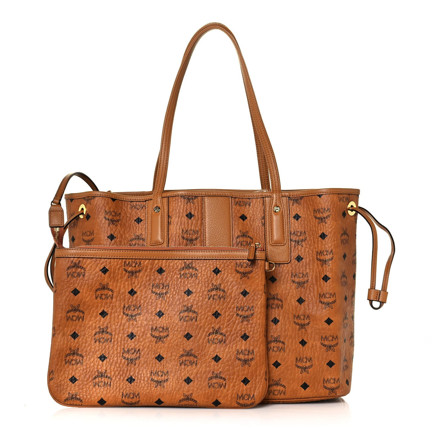 Visetos Medium Liz Reversible Shopper Tote Cognac