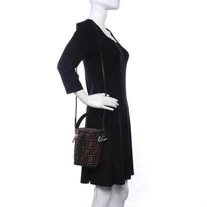 Fendi Vitello Liberty F is Fendi Bi-Color FF 1974 Embossed Mini Mon Tresor Bucket Bag Maya Black 2 of 9