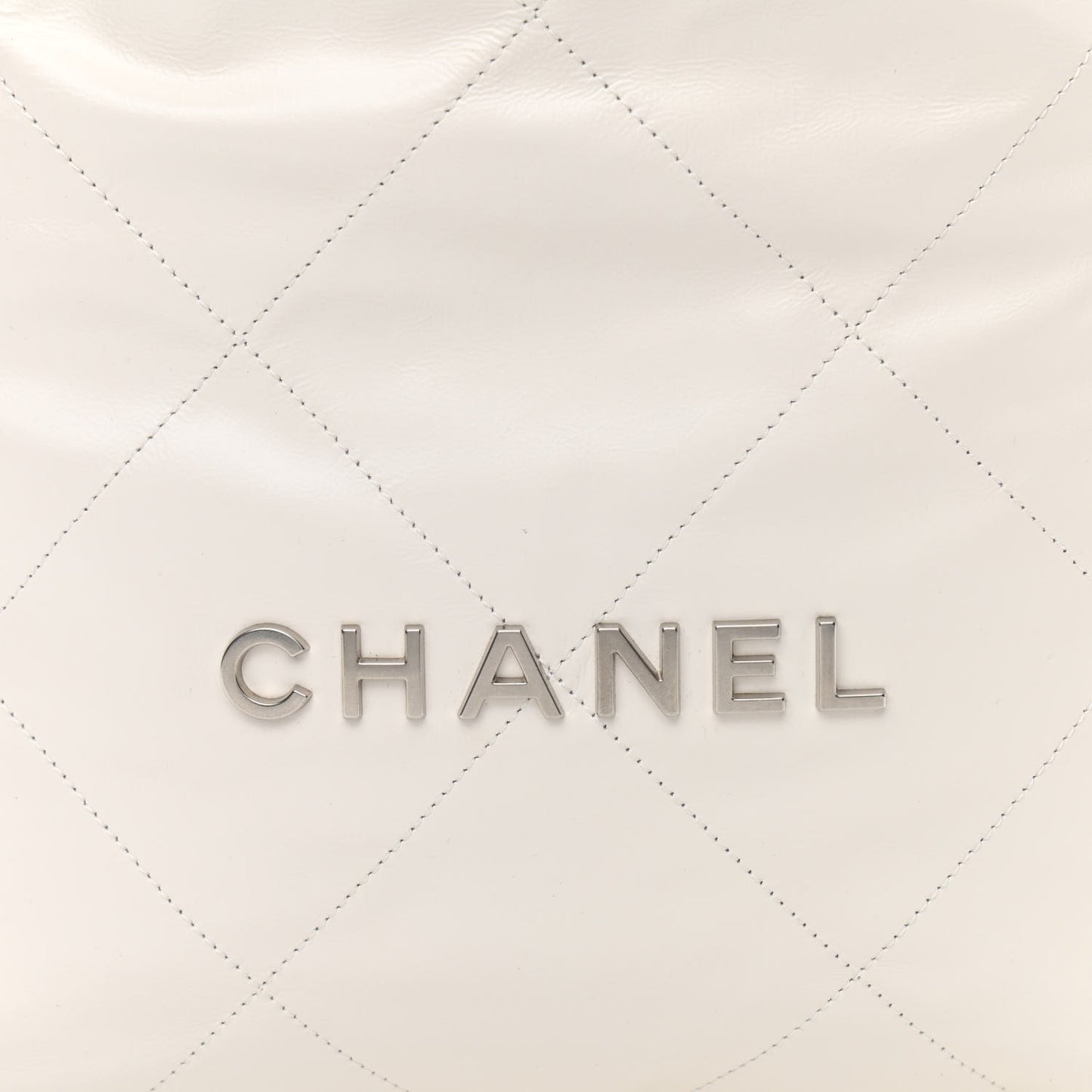 Shiny Calfskin Quilted Small Chanel 22 White