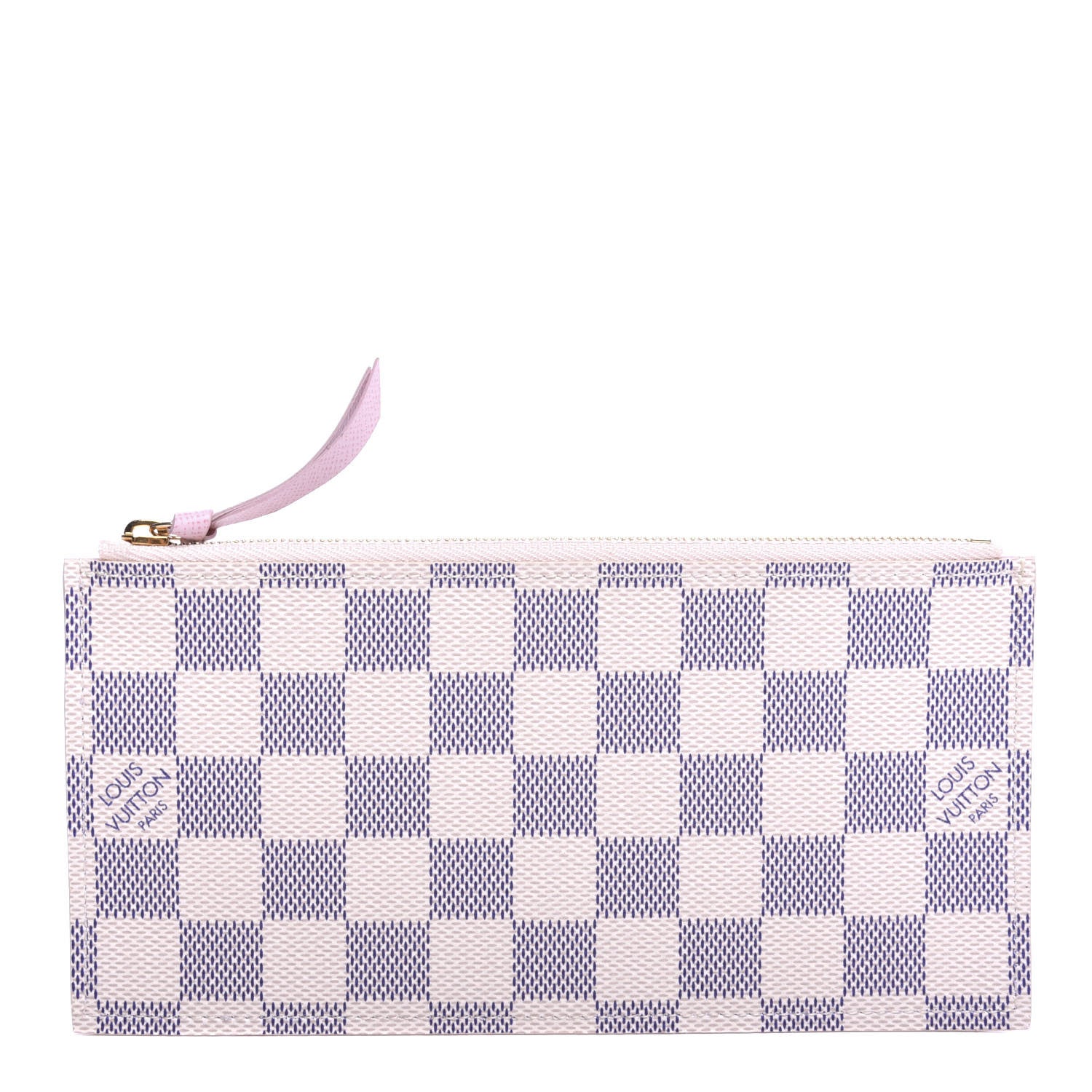 Louis Vuitton Damier Azur Felicie Chain Wallet Zippered Insert Rose Ballerine 1 of 6