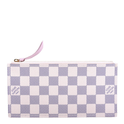 Louis Vuitton Damier Azur Felicie Chain Wallet Zippered Insert Rose Ballerine 1 of 6