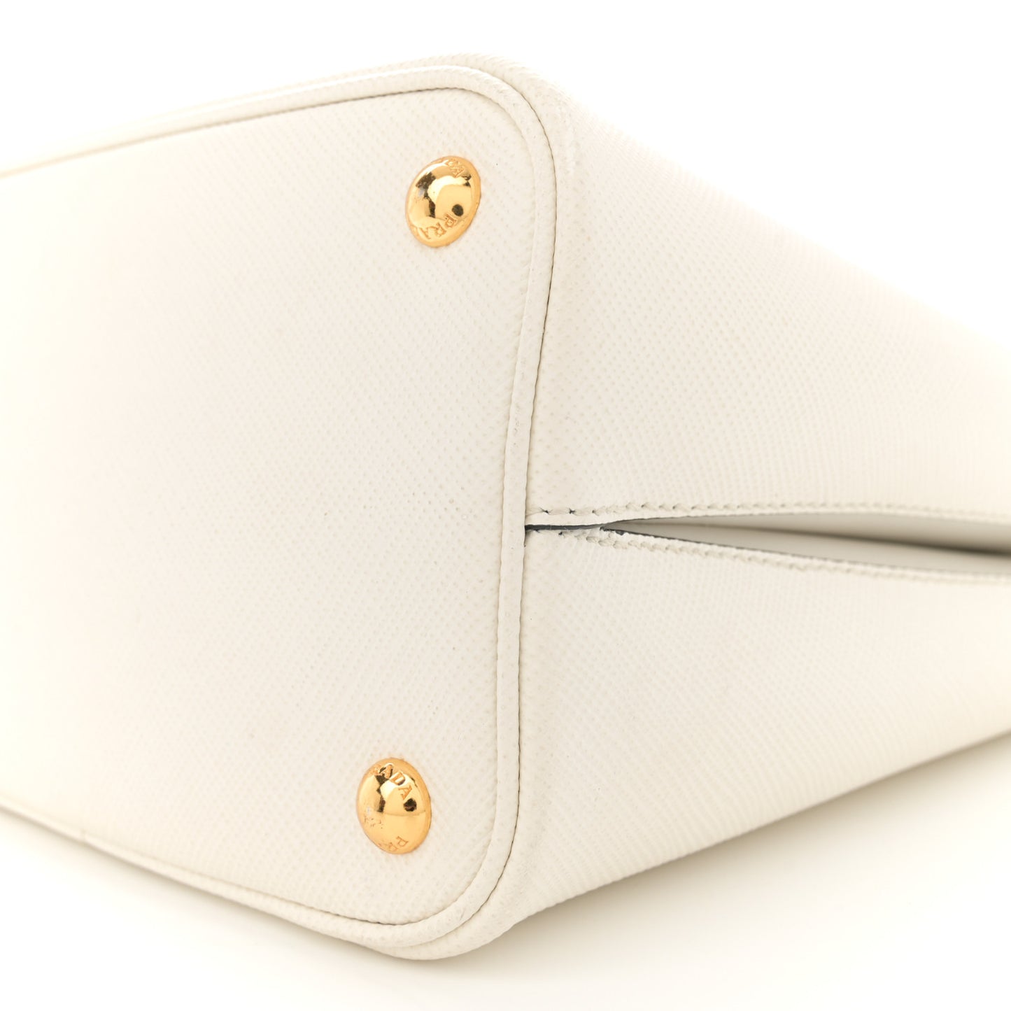 Saffiano Cuir Medium Panier Bucket Bag  Bianco Black