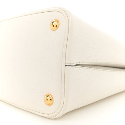 Prada Saffiano Cuir Medium Panier Bucket Bag  Bianco Black 9 of 10
