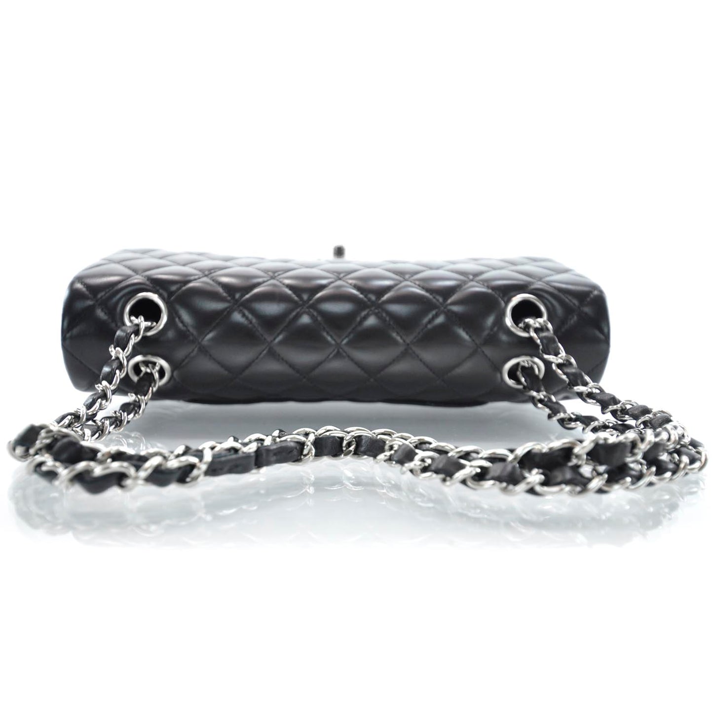 Lambskin Medium Double Flap Black