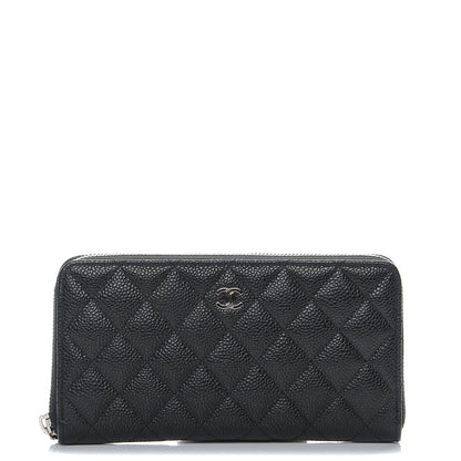 Chanel Caviar Quilted Large Gusset Zip Around Wallet Black 1 of 9
