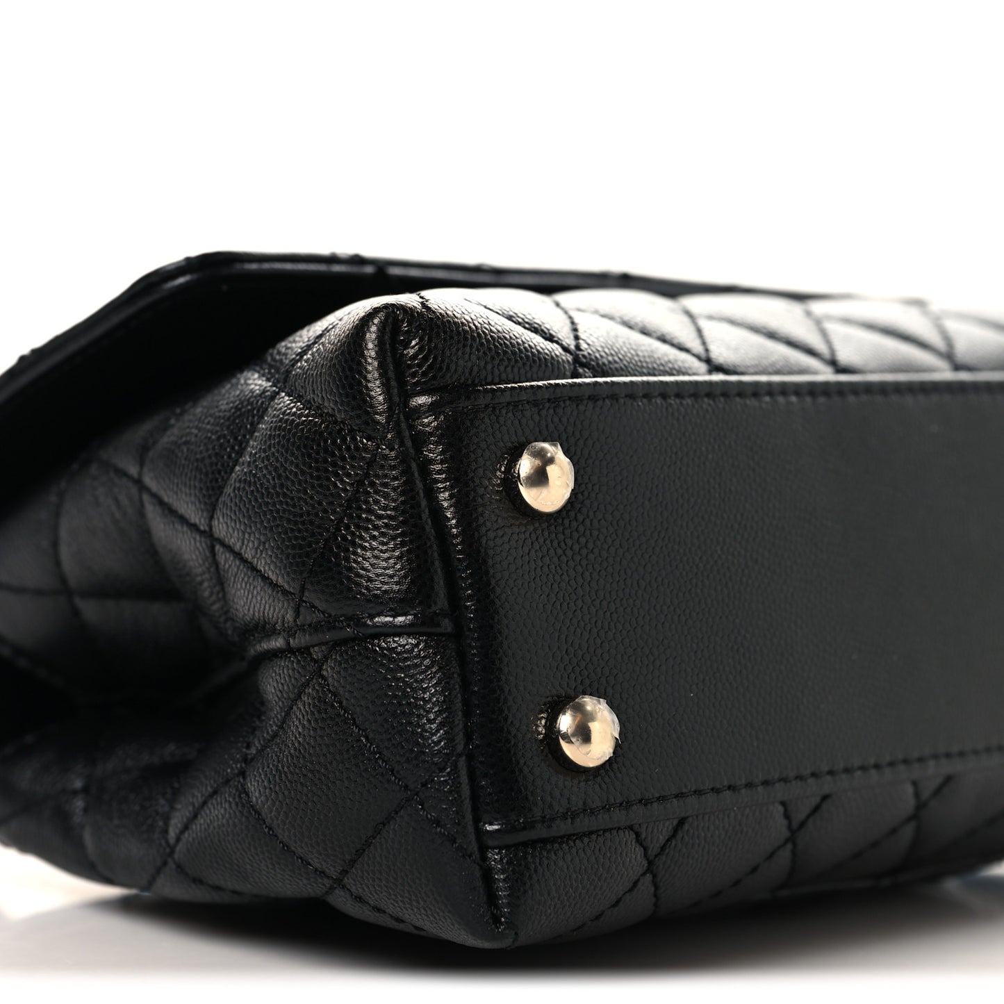 Caviar Quilted Mini Coco Handle Flap Black