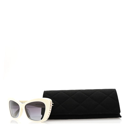 Chanel Acetate Pearl Cat Eye CC Sunglasses 5481-H-A White 7 of 7