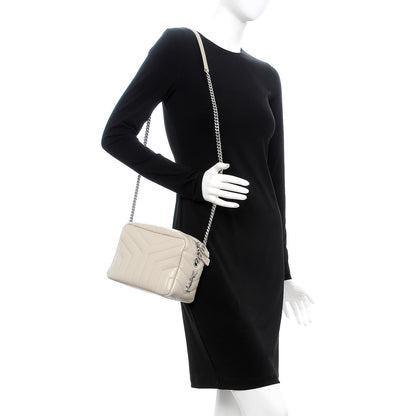 Saint Laurent Calfskin Y Quilted Monogram Small Loulou Bowling Bag Ivory 2 of 6