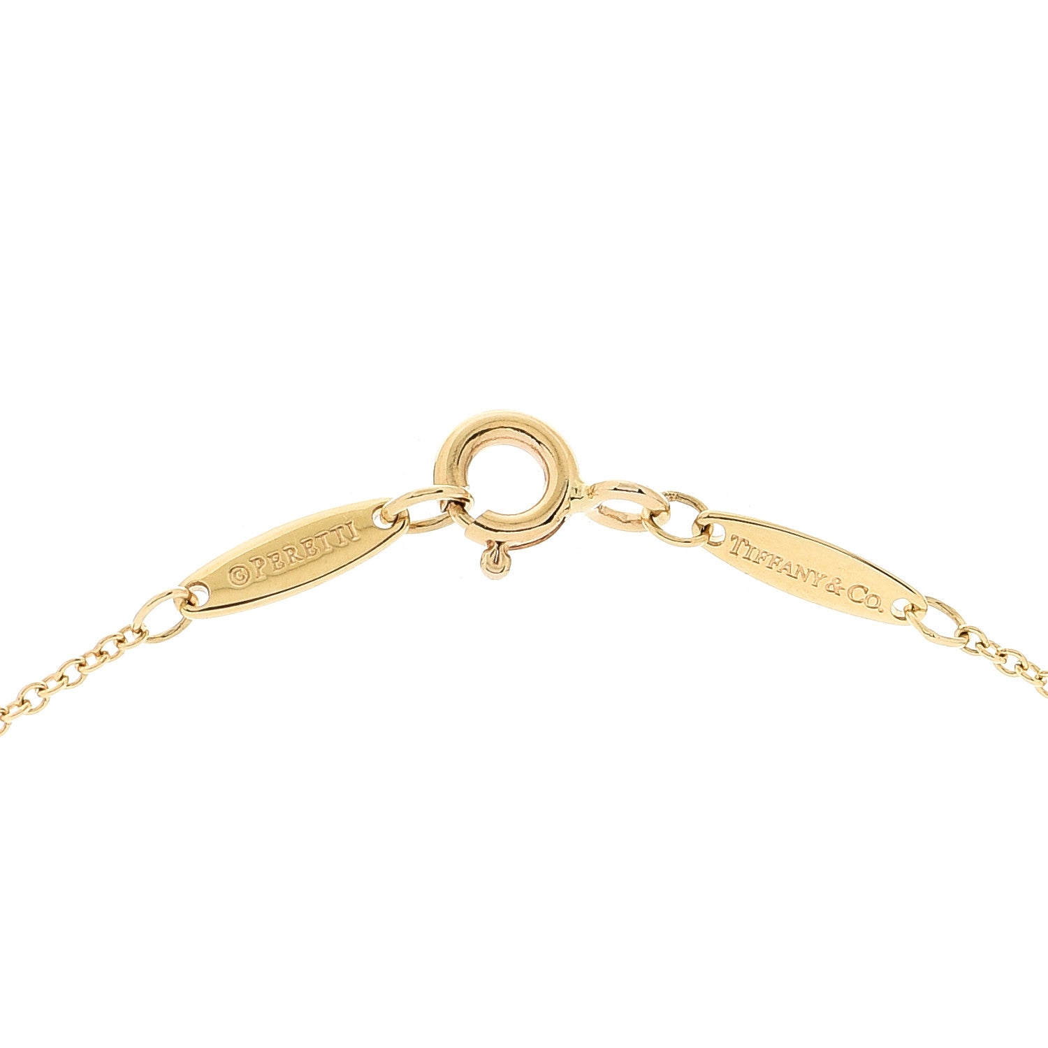 Tiffany 18K Yellow Gold Diamond .05ct Elsa Peretti Diamonds by the Yard Pendant Necklace 4 of 5
