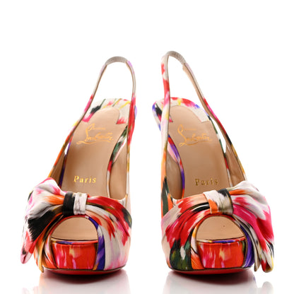 Christian Louboutin Satin Bouquet Vendome Sling 120 Pumps 38.5 Multicolor 2 of 8