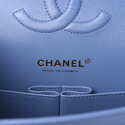 Chanel Caviar Quilted Medium Double Flap Blue 8 of 10