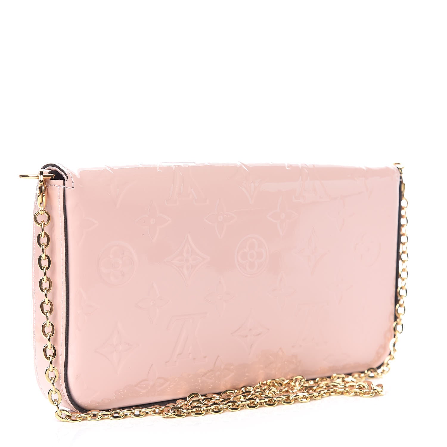 Louis Vuitton Vernis Felicie Chain Wallet Rose Ballerine 3 of 12