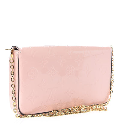 Louis Vuitton Vernis Felicie Chain Wallet Rose Ballerine 3 of 12