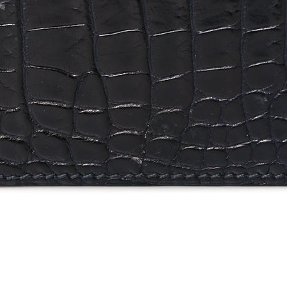 Hermes Matte Alligator Chevre MC2 Magellan Passport Holder Black 7 of 8