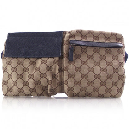 Gucci GG Monogram Web Double Pocket Belt Bag Blue 1 of 10