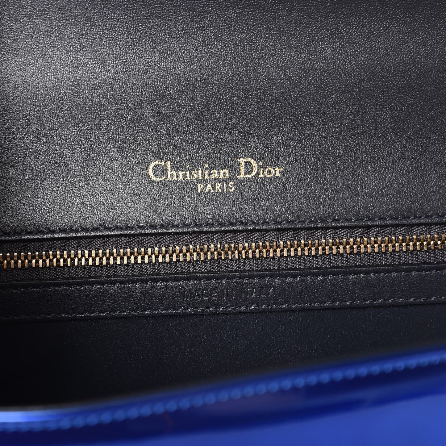 Metallic Patent Micro-Cannage Medium Diorama Flap Bag Blue