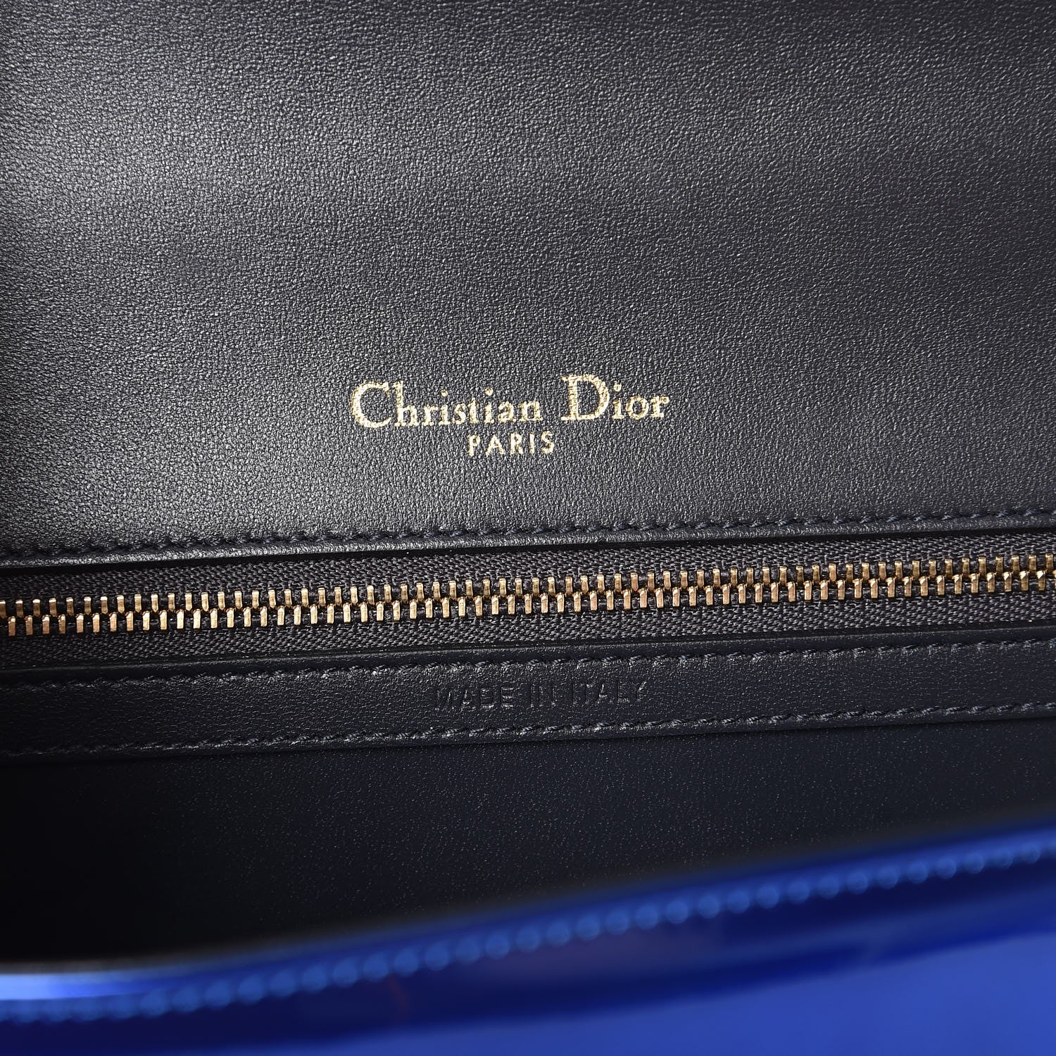 Christian Dior Metallic Patent Micro-Cannage Medium Diorama Flap Bag Blue 6 of 6