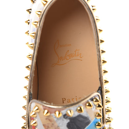 Christian Louboutin Patent Studded Womens Pik Boat Flat Loafers 36.5 Multicolor 6 of 9