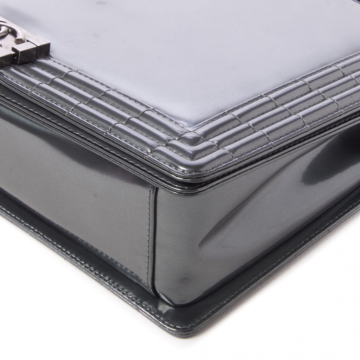 Chanel Glazed Calfskin Large Boy Flap Grey 7 of 13