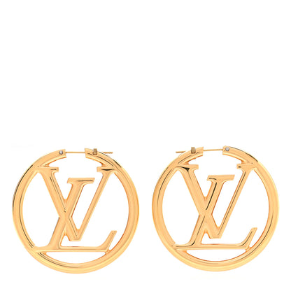 Louis Vuitton Metal Louise Hoop Earrings Gold 1 of 5