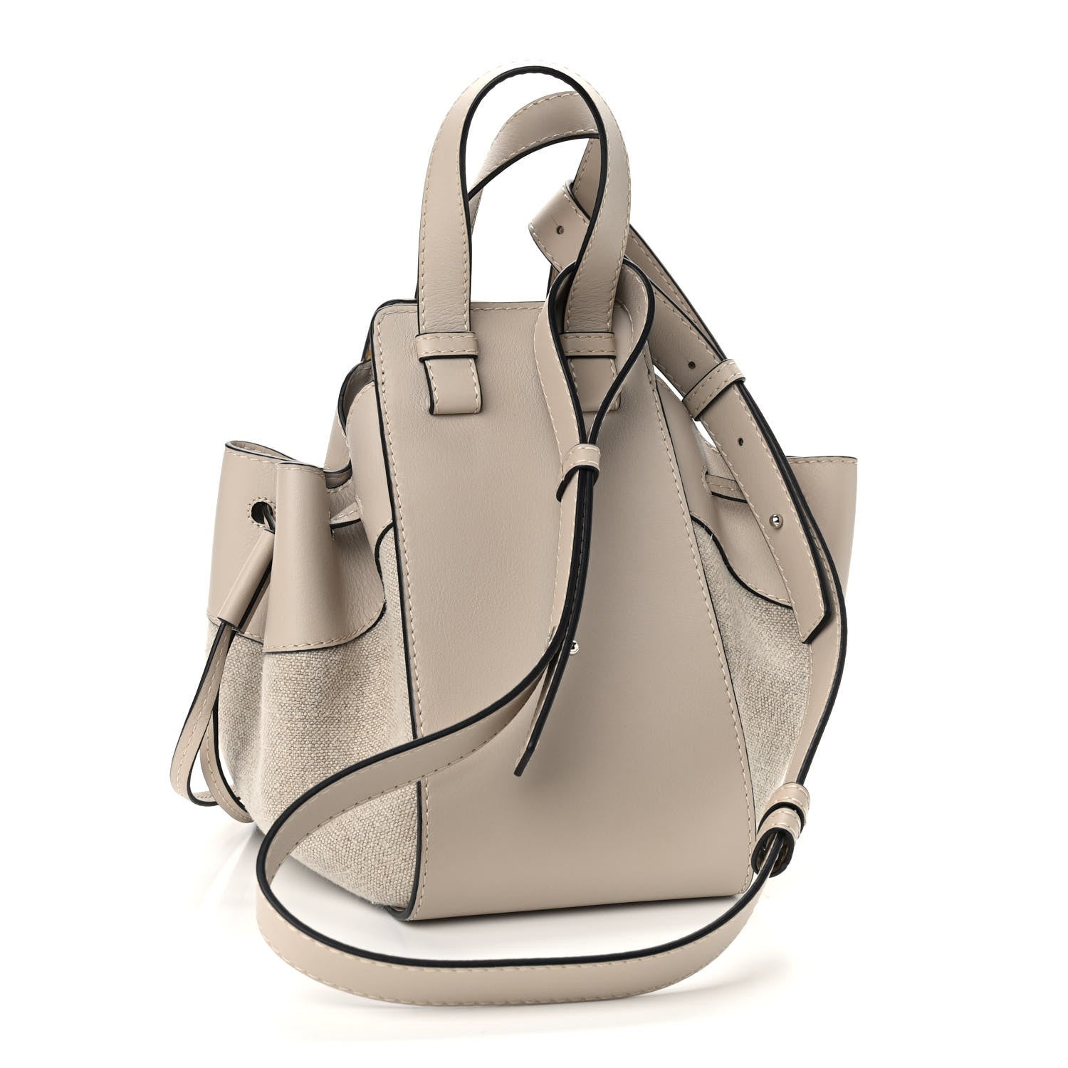 Loewe Calfskin Canvas Mini Hammock Shoulder Bag Natural Light Oat 3 of 11