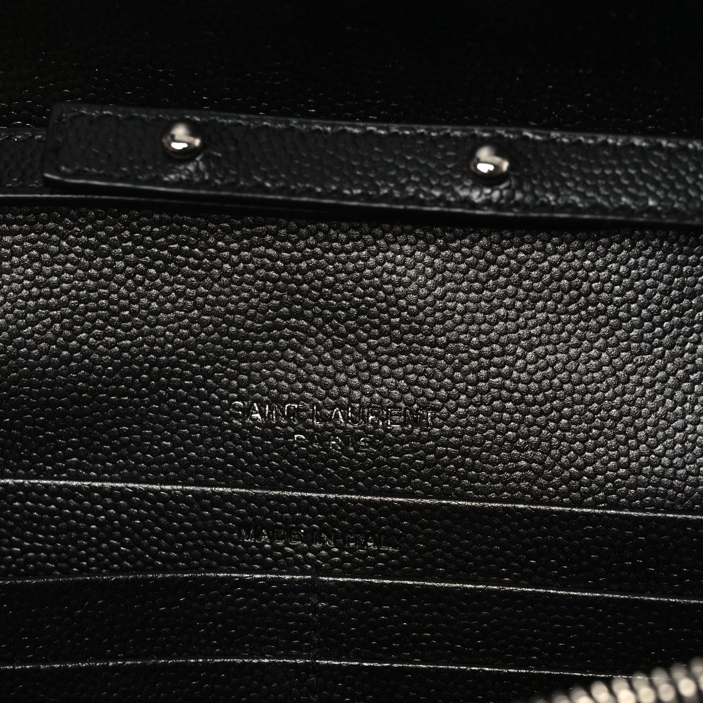 Grain De Poudre Matelasse Chevron Monogram Chain Wallet Black