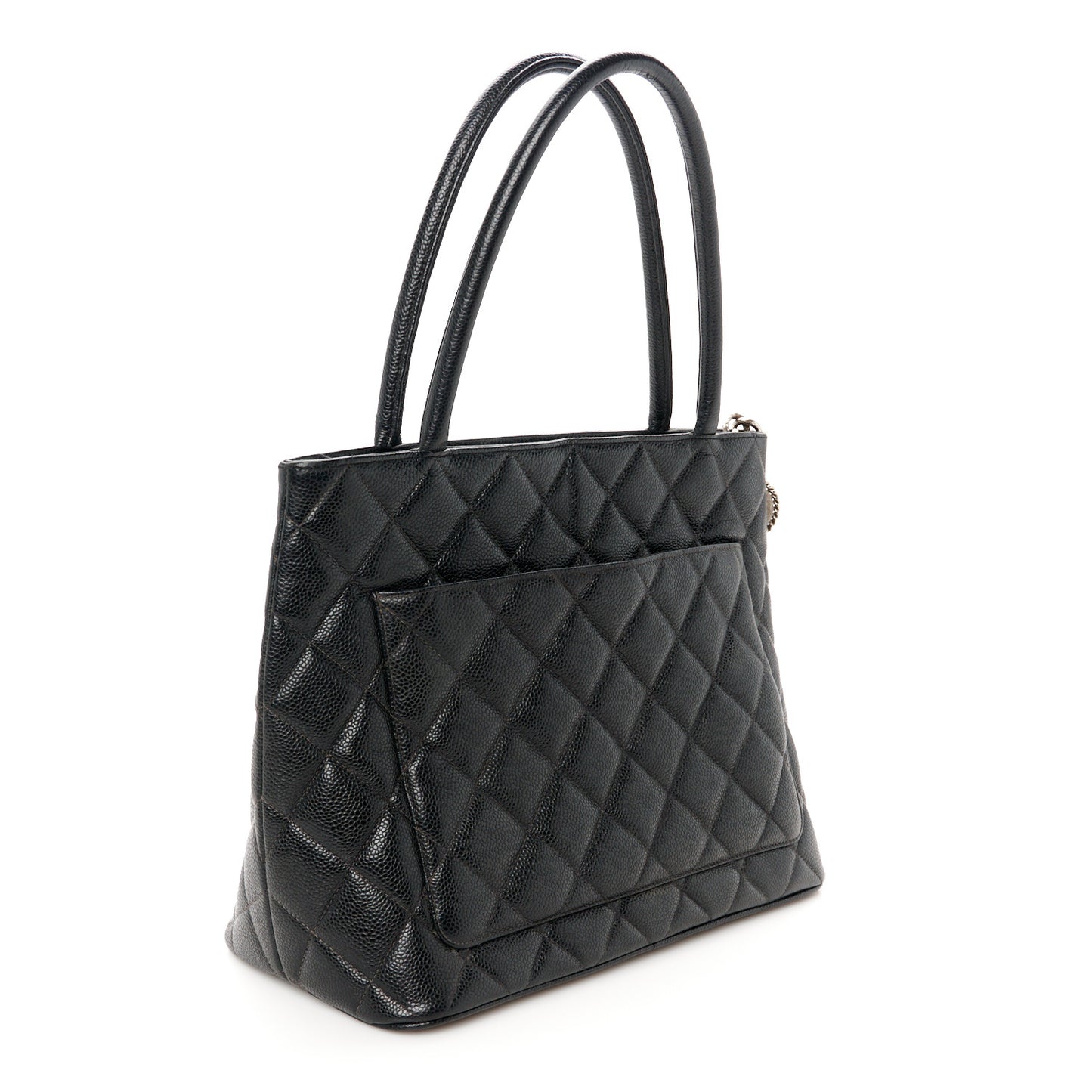 Caviar Quilted Medallion Tote Black