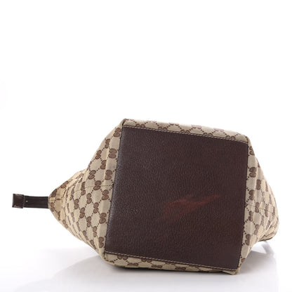 Gucci GG Monogram Small Web Handle Bucket Tote Dark Brown 5 of 12