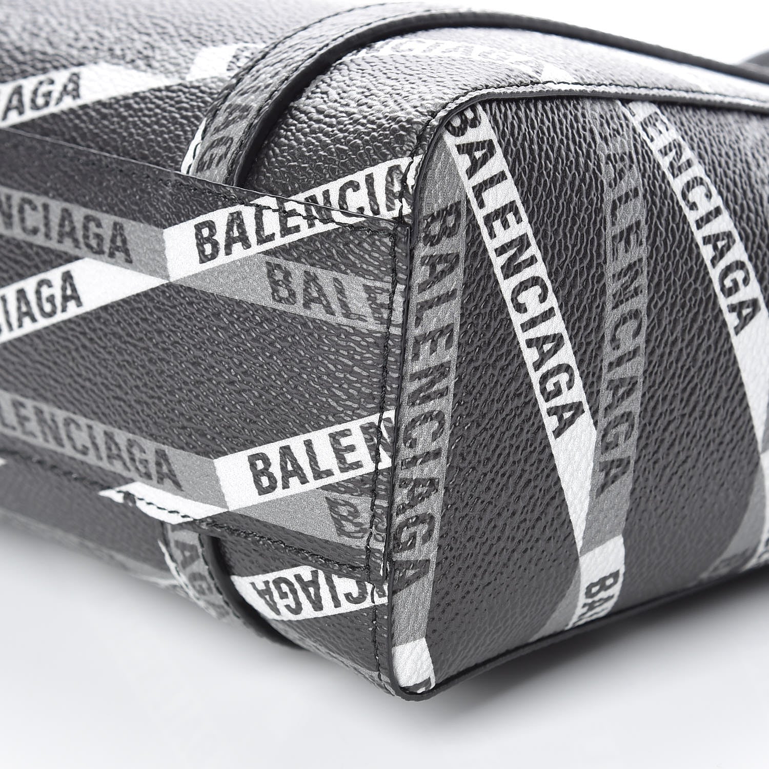 Balenciaga Coated Canvas Losange Monogram Mini Tote Black Grey 7 of 8