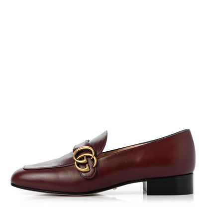 Gucci Malaga Kid Womens GG Marmont Loafers 38 Vintage Bordeaux 1 of 14
