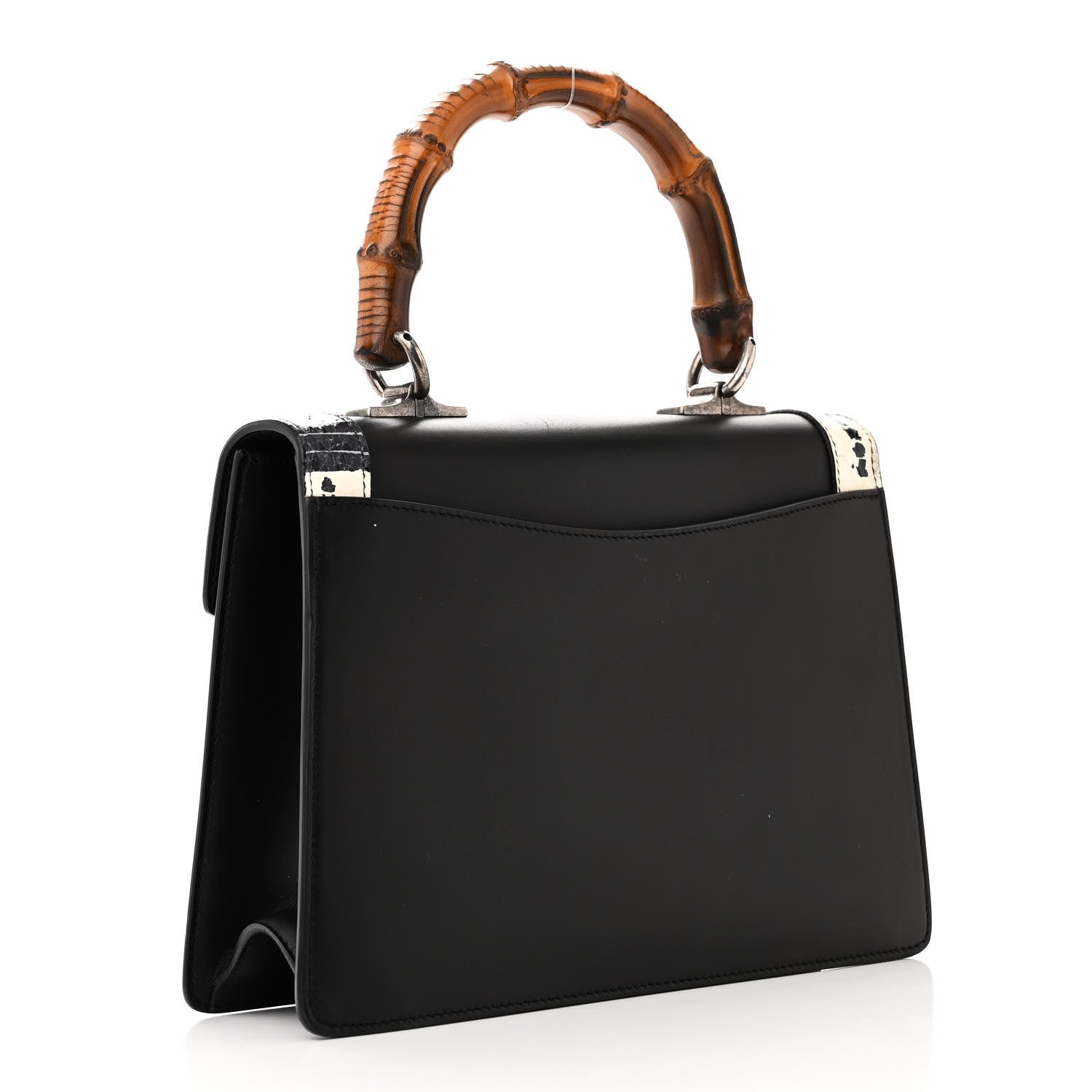Gucci Calfskin Snakeskin Small Lilith Top Handle Bag Black 3 of 11