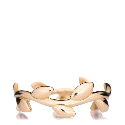 Tiffany 18K Yellow Gold Narrow Paloma Picasso Olive Leaf Band Ring 49 5 1 of 4