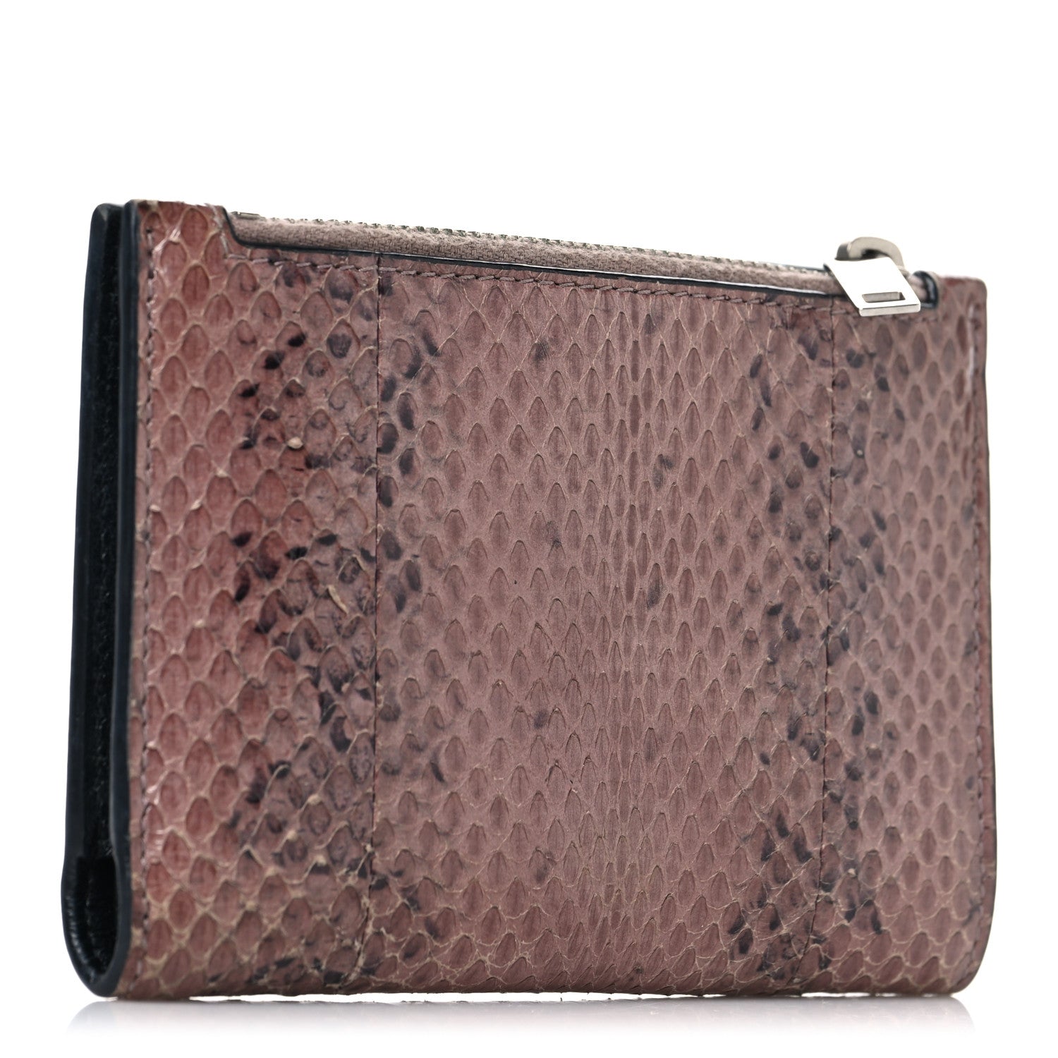 Saint Laurent Lacquer Ayers Fragments Bi-Fold Zipped Wallet  Rose Brown 3 of 10