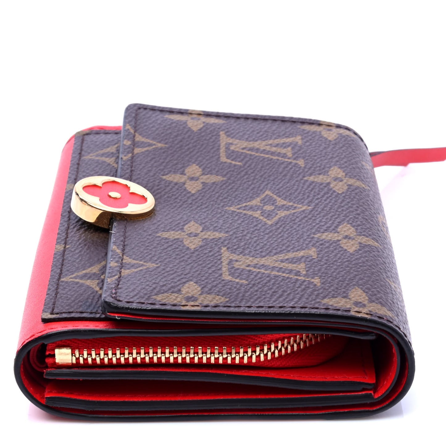 Monogram Flore Compact Wallet Coquelicot