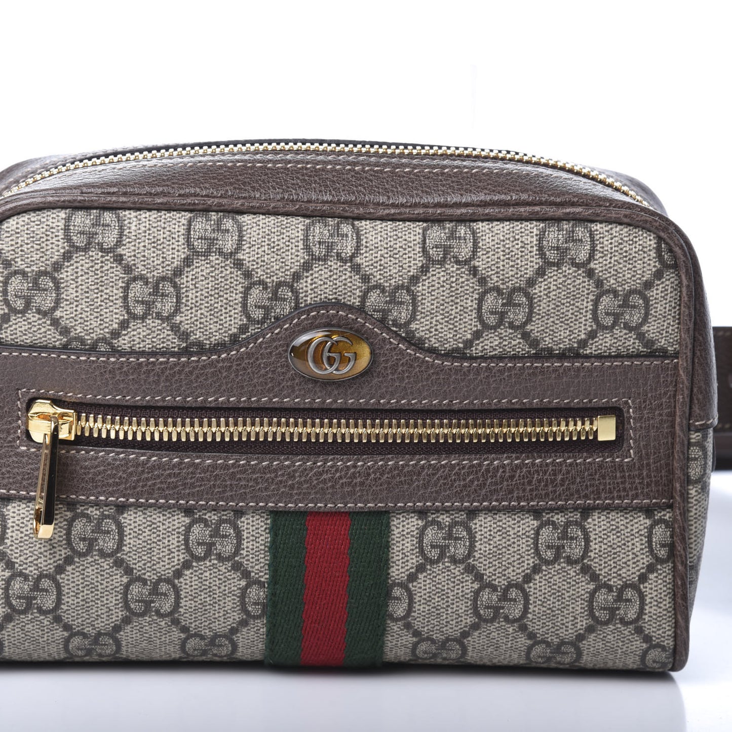GG Supreme Monogram Web Small Ophidia Belt Bag 95 38 Dark Brown