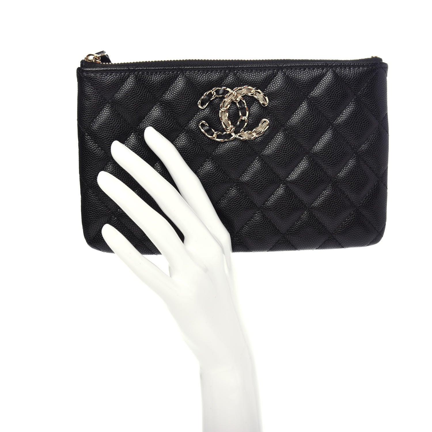 Chanel Caviar Quilted Small French New Wave CC Pouch Black 2 of 8