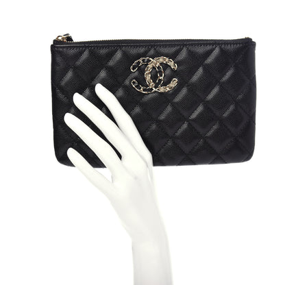 Chanel Caviar Quilted Small French New Wave CC Pouch Black 2 of 8