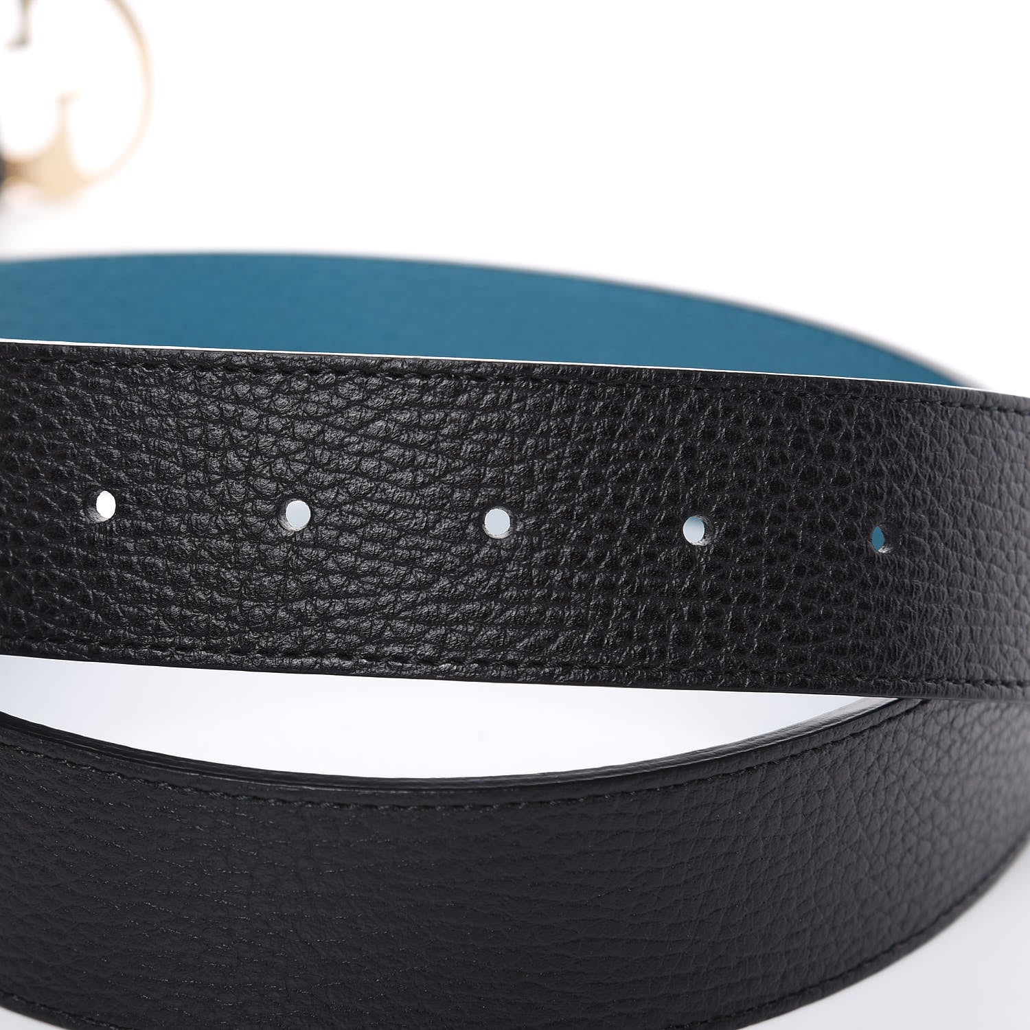 Gucci Dollar Calfskin 1973 Reversible Belt 100 40 Black Deep Cobalt 5 of 6