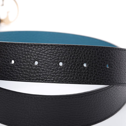 Gucci Dollar Calfskin 1973 Reversible Belt 100 40 Black Deep Cobalt 5 of 6
